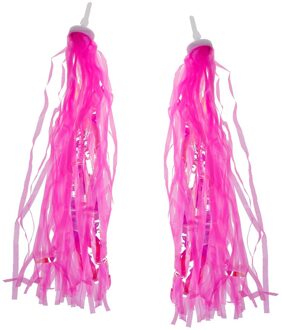 Stuur Franjes Stuur Franjes Kinderen Fiets Loopfiets Decoratie Lint roze