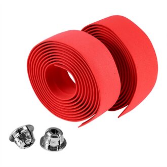 Stuurlint Racefiets Fietsstuur Tape 7 Kleuren Camouflage Fietsen Handle Belt Kurk Wrap Met Bar Stekkers Rood