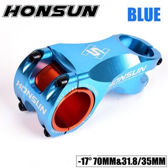 Stuurpen 31.8-35Mm 70Mm Honsun Ultralight Aluminium Mtb Racefiets Stuurpen 17 Graden Xc Mtb Stuur stem Fiets Accessoires 03
