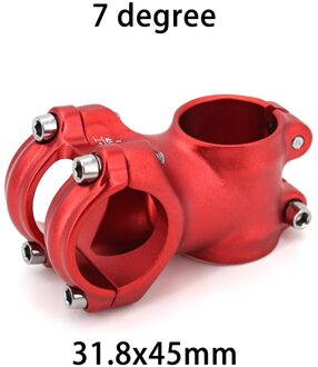 Stuurpen 45Mm Mtb Fiets Stuurpen 31.8Mm Outdoor Fietsen Accessoires Aluminium Fiets Onderdelen 8 Kleuren Bike onderdelen 31.8x45mm 7 rood
