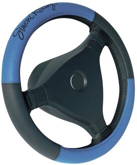Stuurwielhoes Trophy 1 - 37-39cm - Blauw/Zwart Eco-Leder