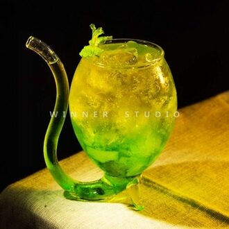 Style 300Ml 2 Stuks Duivel Rode Wijn Glas Transparante Beker Mok Met Ingebouwde Drinken Buis Stro