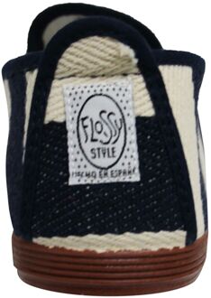 Style Amara Heren Navy/Crème Plimsolls Blauw