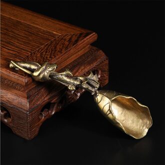 Style Tea Scoops Shovel Brass Copper Lotus Root Bamboo Tableware Coffee Spoon Tea Pet Tea Ceremony Tea Supplies