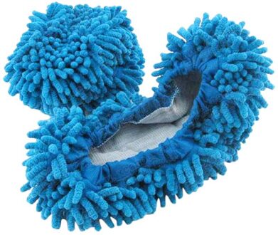 Style1pcs Multifunctionele Chenille Micro Fiber Schoen Schoon Slippers Luie Slepen Schoenen Mop Caps Huishoudelijk Gereedschap blauw