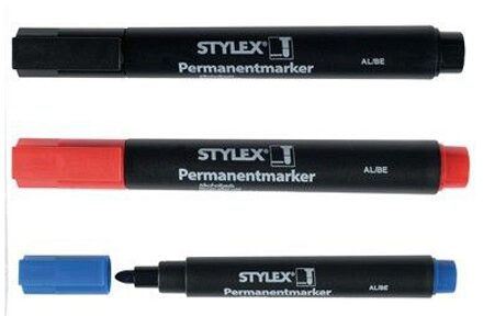 Stylex Gekleurde permanente markers set van drie