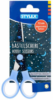 Stylex Hobby/knutsel schaar voor kinderen - lichtblauw - 13 cm - papierschaar