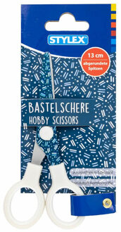 Stylex Hobby/knutsel schaar voor kinderen - wit - 13 cm - papierschaar