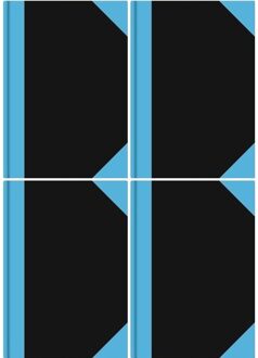 Stylex Luxe schrift met harde kaft - 4x - A6 formaat - gelinieerd/lijntjes - Notitieboek - 192 pagina