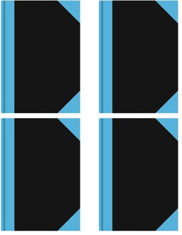 Stylex Luxe schrift met harde kaft - 6x stuks - A6 formaat - gelinieerd/lijntjes - Notitieboek - 192 pagina