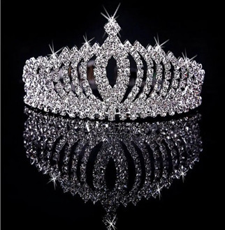 Stylish Rhinestone Tiara Children's Hair Hoop Crown Girl Summer High-grade Crystal Silver Jewelry Diamond of the Girls