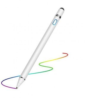 Stylus Potlood Voor Apple Ipad Android Tablet Pen Tekening Potlood 2in1 Capacitieve Scherm Touch Pen Mobiele Telefoon Smart Pen Accessoire wit