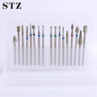 STZ 17 pcs Boor voor Elektrische Cutter voor Manicure Set Diamond Draaien Carbide Burr File Nail Boor Machine Accessoire # JG01-17