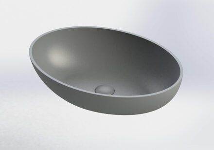 Sub 162 ovale opzetwastafel 57 x 40 x 14,5 cm, beton grijs