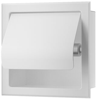 Sub inbouw toiletrolhouder met klep 14,7 x 17,3 x 8,6 cm, mat wit