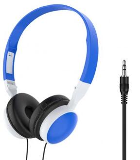 Subwoofer Wired Gaming Headset Hifi Geluidskwaliteit Opvouwbare Portable 3.5Mm Plug, Geschikt Voor Pc Spel Gastheer Alle Smartphones licht blauw