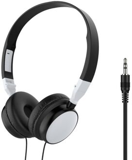 Subwoofer Wired Gaming Headset Hifi Geluidskwaliteit Opvouwbare Portable 3.5Mm Plug, Geschikt Voor Pc Spel Gastheer Alle Smartphones wit