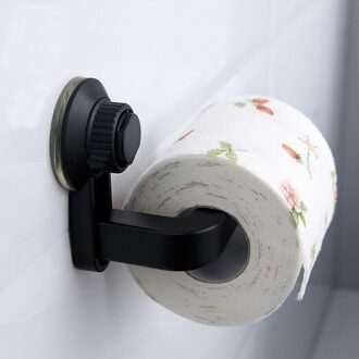 Suction Cup Rack Kitchen Bathroom Storage Waterproof Moisture Proof Towel Accessories Shelf Toilet Paper Holder Wall Mounted zwart