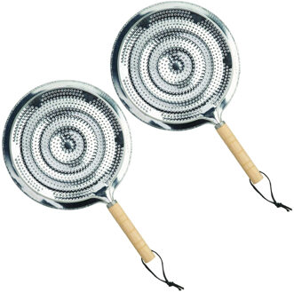 Sudderplaat / vlamverdeler - 2x - metaal - Dia 21 cm - rond - kan in vaatwasser