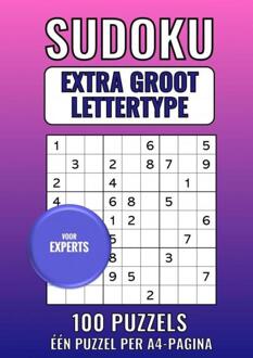Sudoku Extra Groot Lettertype - Voor Experts - 100 Puzzels - Eén Puzzel Per A4-Pagina - Groot Lettertype Boeken