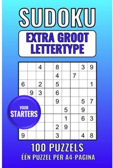 Sudoku Extra Groot Lettertype - Voor Starters - 100 Puzzels - Eén Puzzel Per A4-Pagina - Groot Lettertype Boeken