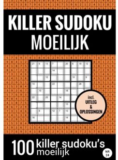 Sudoku Killer - Moeilijk - Puzzelboek Met 100 Moeilijke Puzzels Voor Volwassenen En Ouderen - Sudoku Puzzelboeken