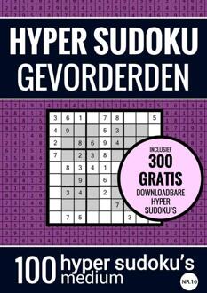 Sudoku Medium: Hyper Sudoku - Nr. 16 - Puzzelboek Met 100 Medium Puzzels Voor Volwassenen En Ouderen - Sudoku Puzzelboeken