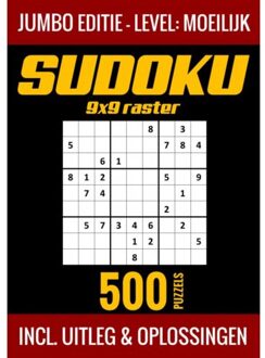 Sudoku Moeilijk - Jumbo Editie - 500 Puzzels - Incl. Uitleg En Oplossingen - Puzzelboek Shop