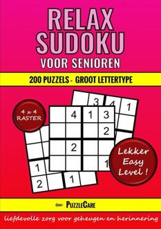 Sudoku Relax Voor Senioren 4x4 Raster - 200 Puzzels Groot Lettertype - Lekker Easy Level! - Puzzle Care