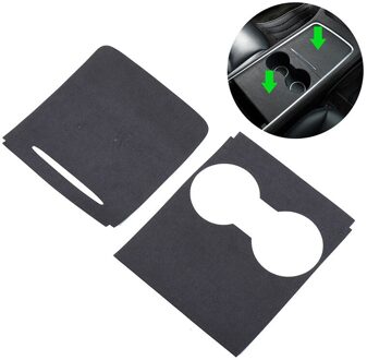 Suède Auto Interieur Center Bekerhouder Console Panel Abs Cover Trim Voor Tesla Model 3 Y Opbergdoos Panel zwart