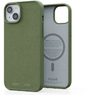 Suède Comfort+ Case MagSafe voor de iPhone 15 Plus - Olive Groen