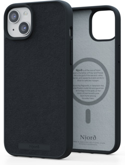 Suede Comfort+ Hoesje geschikt voor iPhone 15 Plus - 2M valbescherming - Gerecycled / Duurzaam materiaal - Zwart