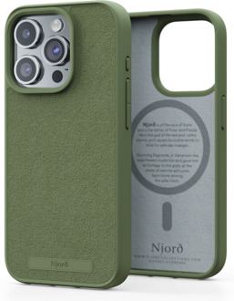 Suede Comfort+ Hoesje geschikt voor iPhone 15 Pro - 2M valbescherming - Gerecycled / Duurzaam materiaal - Olive