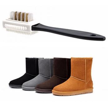 Suede Duurzaam 3 Side Black S Shape Boot Schoenen Borstel 3 Side Borstel Rubber Gum Schoen Leer Nubuck Schoonmaken borstel