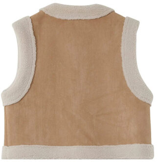 Suede imitatieschaap gilet noe - maat M Beige