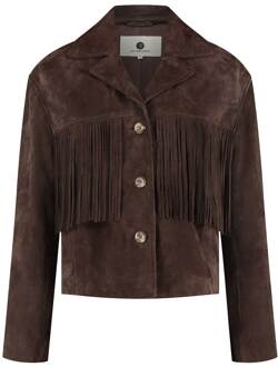 Suede jack met franjes Darcy  bruin - S,M,L,