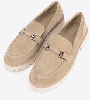 Suède Loafers voor Dames met Gesp, Beige - maat