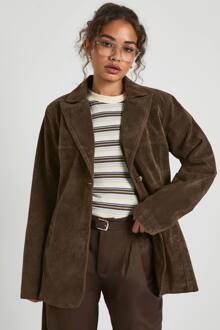 Suède Look Cinched Blazer, Taupe - 38