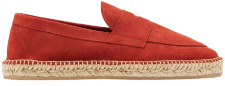 Suede Penny Loafer Espadrilles Scarosso , Red , Heren - 46 Eu,47 Eu,45 Eu,44 Eu,43 Eu,42 Eu,41 Eu,40 Eu,39 EU