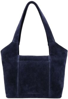 Suede Shoulderbag blue schoudertas dames Blauw