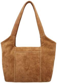 Suede Shoulderbag camel schoudertas dames Zand