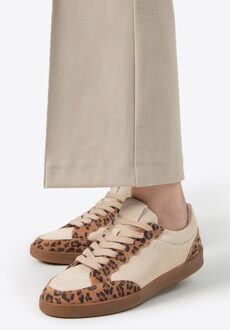 Suède Sneakers voor Dames met Contrasterende Bruine en Beige Elementen - maat
