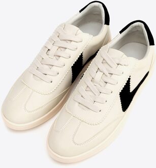 Suède Sneakers voor Dames met Contrasterende Eco-Lederen Inzetstukken Beige