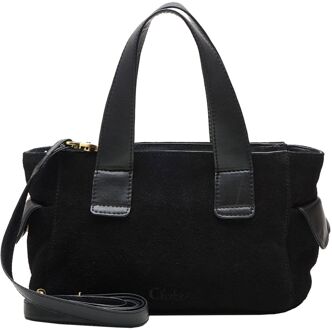 Suede Sophie black handtas dames Zwart - H 19 x B 26 x D 7 cm