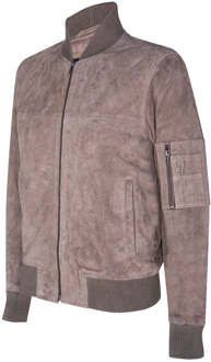 Suède truckershirt denim leren jack - maat XS Beige