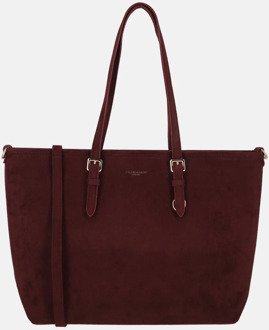 suedine shopper L bordeaux Donker rood