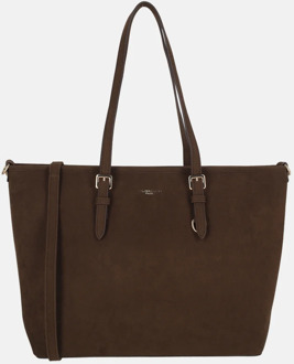 suedine shopper L chocolat Donkerbruin