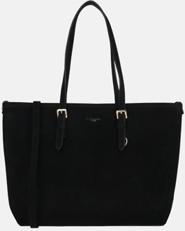 suedine shopper L noir Zwart