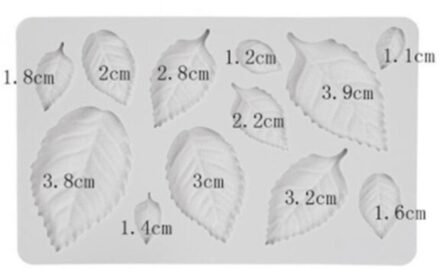 Sugarcraft Bladeren Silicone Mold Candy Polymer Clay Fondant Mold Cake Decorationg Tool Bloem Maken Gumpaste Rose Leaf Mallen grijs
