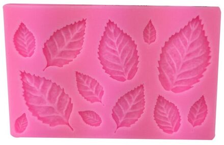 Sugarcraft Bladeren Silicone Mold Candy Polymer Clay Fondant Mold Cake Decorationg Tool Bloem Maken Gumpaste Rose Leaf Mallen roze